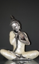 Deko Thai Buddha sitzend, Gartenfigur,Skulptur Dekoration,Kunstharz,Muschel Pads