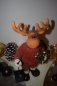 Deko Elch mit Laterne und Teelicht Weihnachtselch