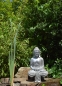 Buddha frei sitzend Schneidersitz Silber glänzend