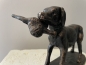 Deko Jagdhund mit Beute Hund Material Gusseisen