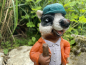 Dekofigur Dachs mit Heugabel