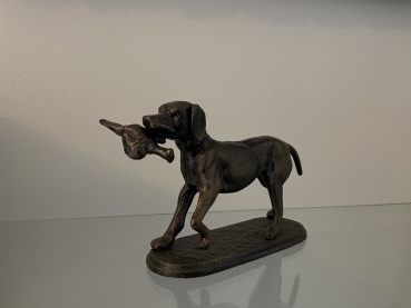 Deko Jagdhund mit Beute Material Gusseisen