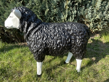 Schwarzes Schaf Deko Gartenfigur handbemalt Wetterfest Gartenfigur