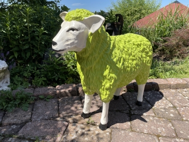 Grünes Schaf Deko Gartenfigur handbemalt NUR ABHOLUNG KEIN VERSAND