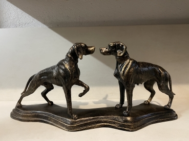 Zwei Jagdhunde Deko Jagd Material Gusseisen
