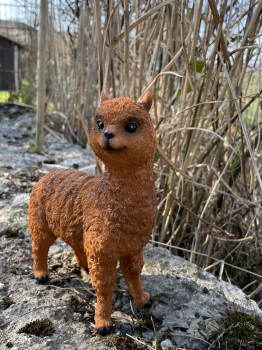 Braunes Lama kleine Deko Figur