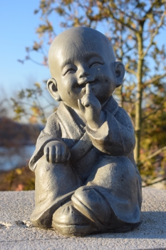 Buddha sitzend nicht sprechend Gartenfigur Skulptur Dekoration Höhe 27cm