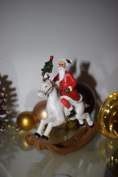 Weihnachtsmann Schaukelpferd Weihnachtsdekoration Nikolaus Tannenbaum