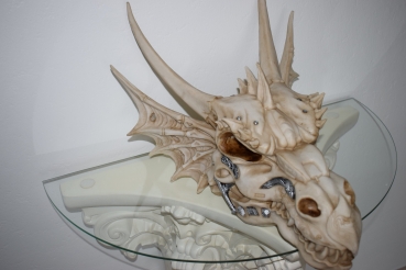 Drachenkopf Drachenfigur Deko Fantasy Sammlerobjekte Wandrelief