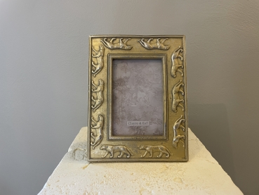 Bilderrahmen 10x15 cm Fotorahmen Gold Motiv Katzen Bilderhalter