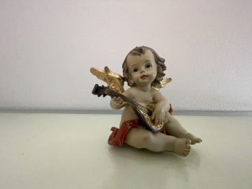 Engel mit Gitarre Handbemalt Barrock Stiel Schutzengel
