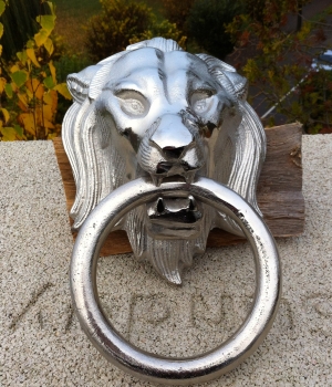 Türklopfer Löwe, Löwenkopf aus Aluminium, Bad Handtuchhalter Dekoration, Lion