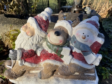 Deko Weihnachtsmann Elch Schneemann Schlitten