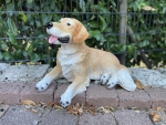 Hund Labrador Bech liegend Wetterfest Gartenfigur