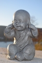 Deko Buddha Figur sitzend,nicht hören Gartenfigur,Skulptur,Dekoration, Höhe 27cm