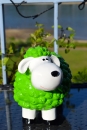 Dekofigur Lustige Bunte Schafe, Wollschafe, Tierfigur, Deko Haus, Gartenfigur grünes Schaf