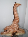 Giraffe Zoo Garten Figur Deko Design Savanne Afrika Kunststein handbemalt