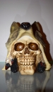 Gothic Skull Dekoration Materiaal Kunststein Deko Totenköpfe Wolf