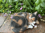 Katze Schlafend Farbe Schwarz Grau Garten Figuren Deko