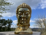 Buddha Kopf Gold Dekoration Wohnen
