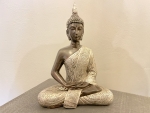 Kleiner Buddha im Schneidersitz Silber Braun